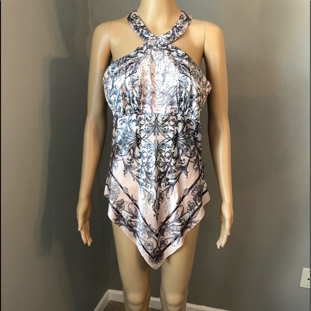 Cache Handkerchief Blouse with embellished front M